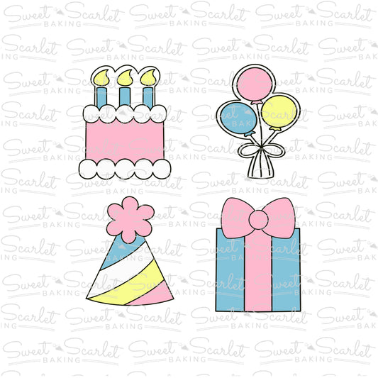 Birthday Cookie Cutter Quad Set