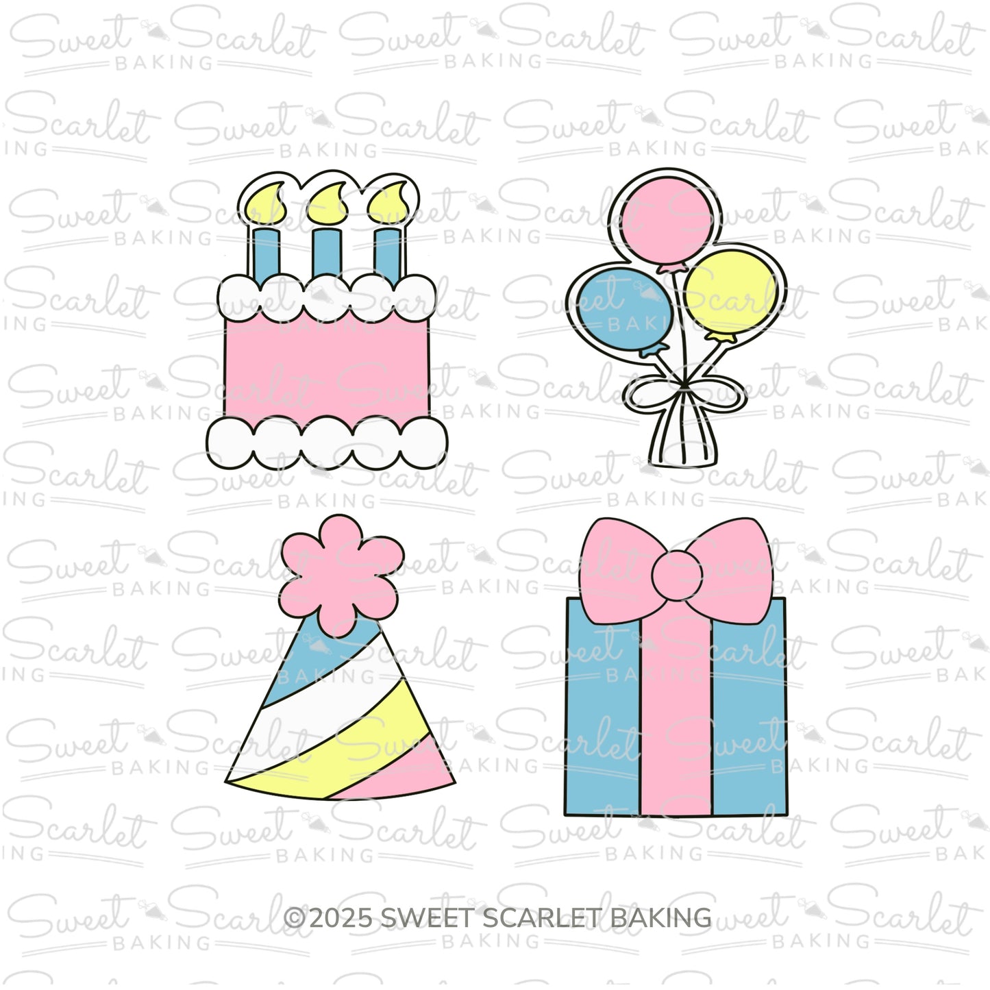 Birthday Cookie Cutter Quad Set