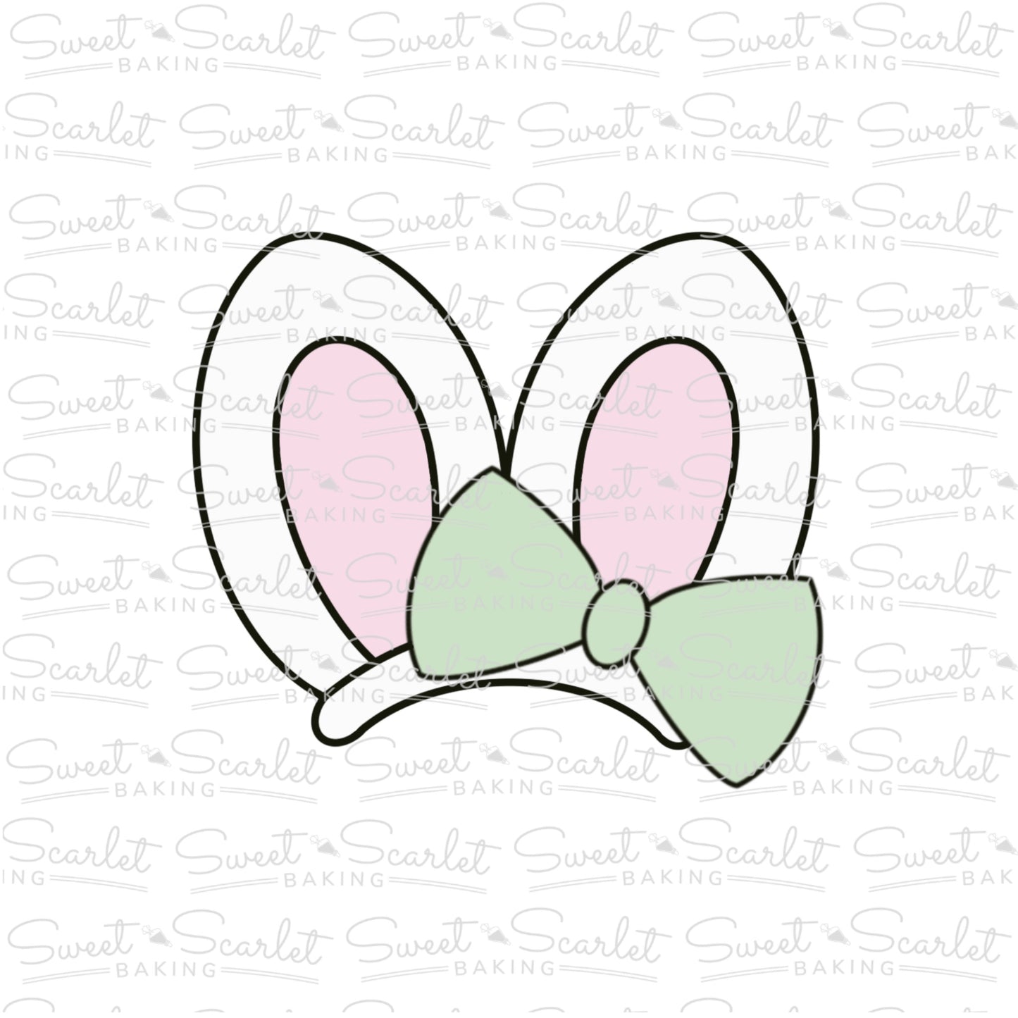 Bunny Ears with Bow Cookie Cutter