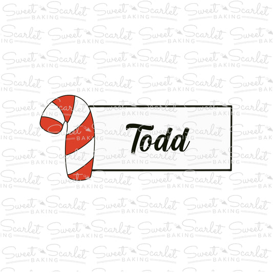 Candy Cane Tag Cookie Cutter