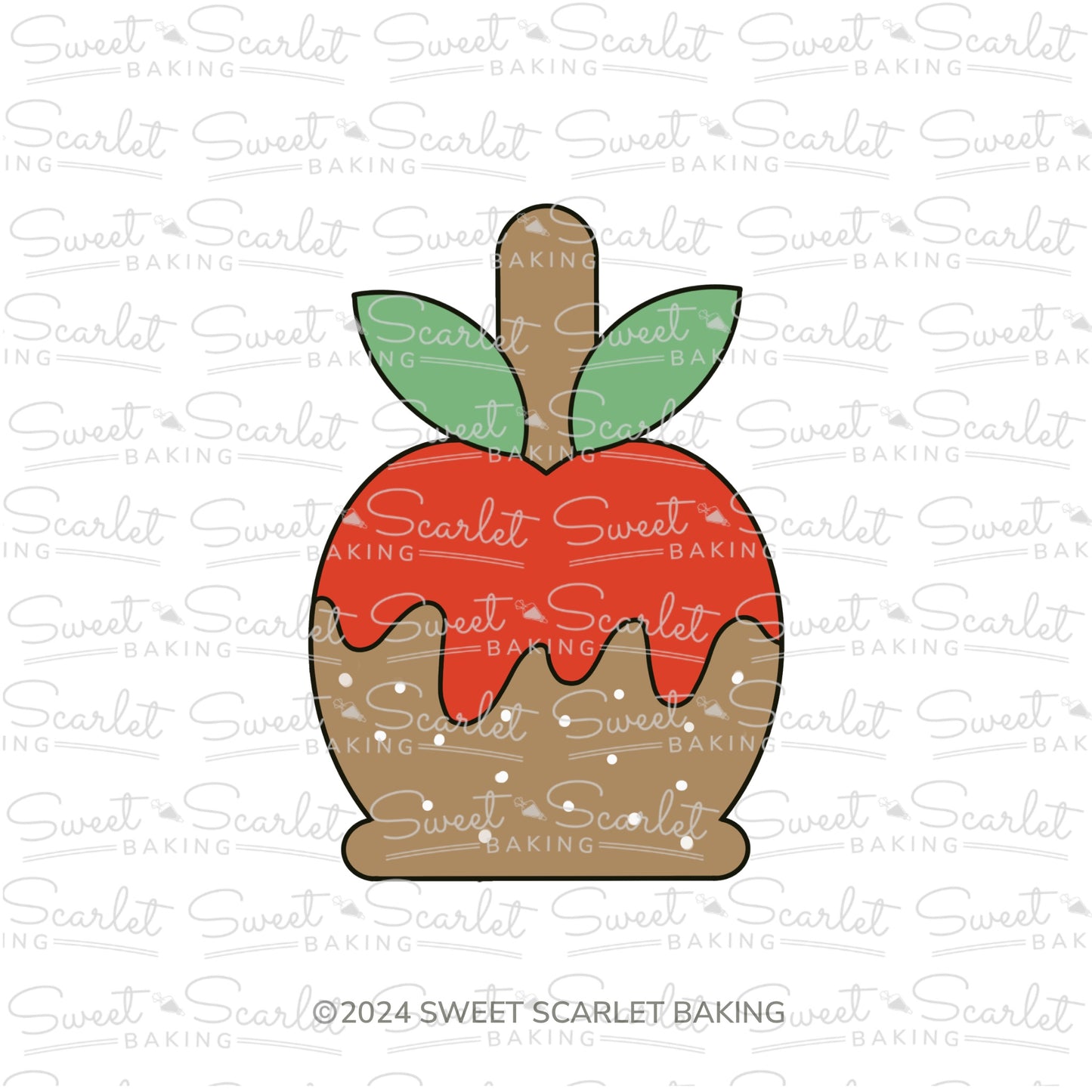Caramel Apple with Leaves Cookie Cutter