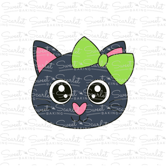 Cat Face with Bow Cookie Cutter