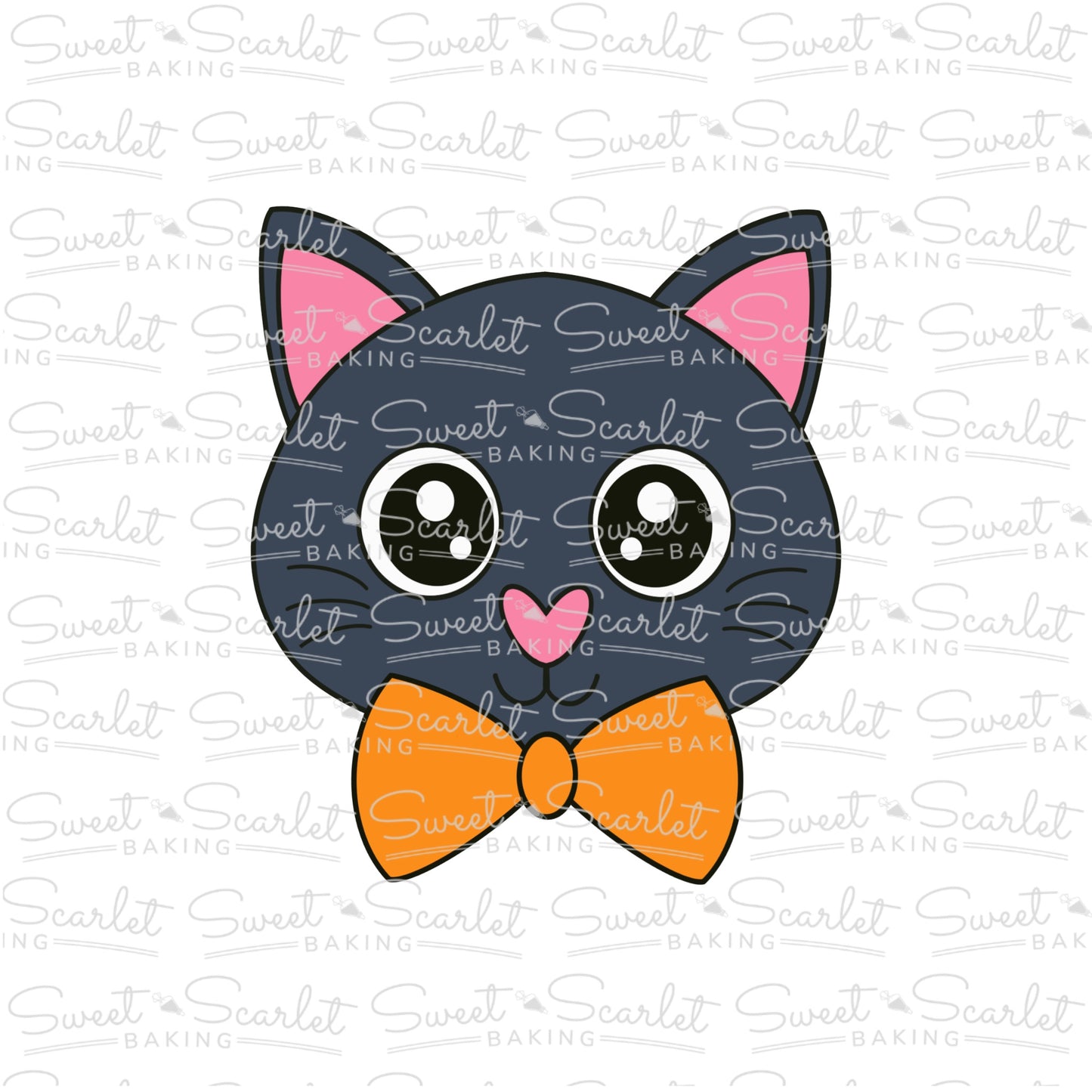 Cat Face with Bow Tie Cookie Cutter