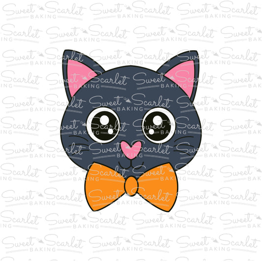 Cat Face with Bow Tie Cookie Cutter