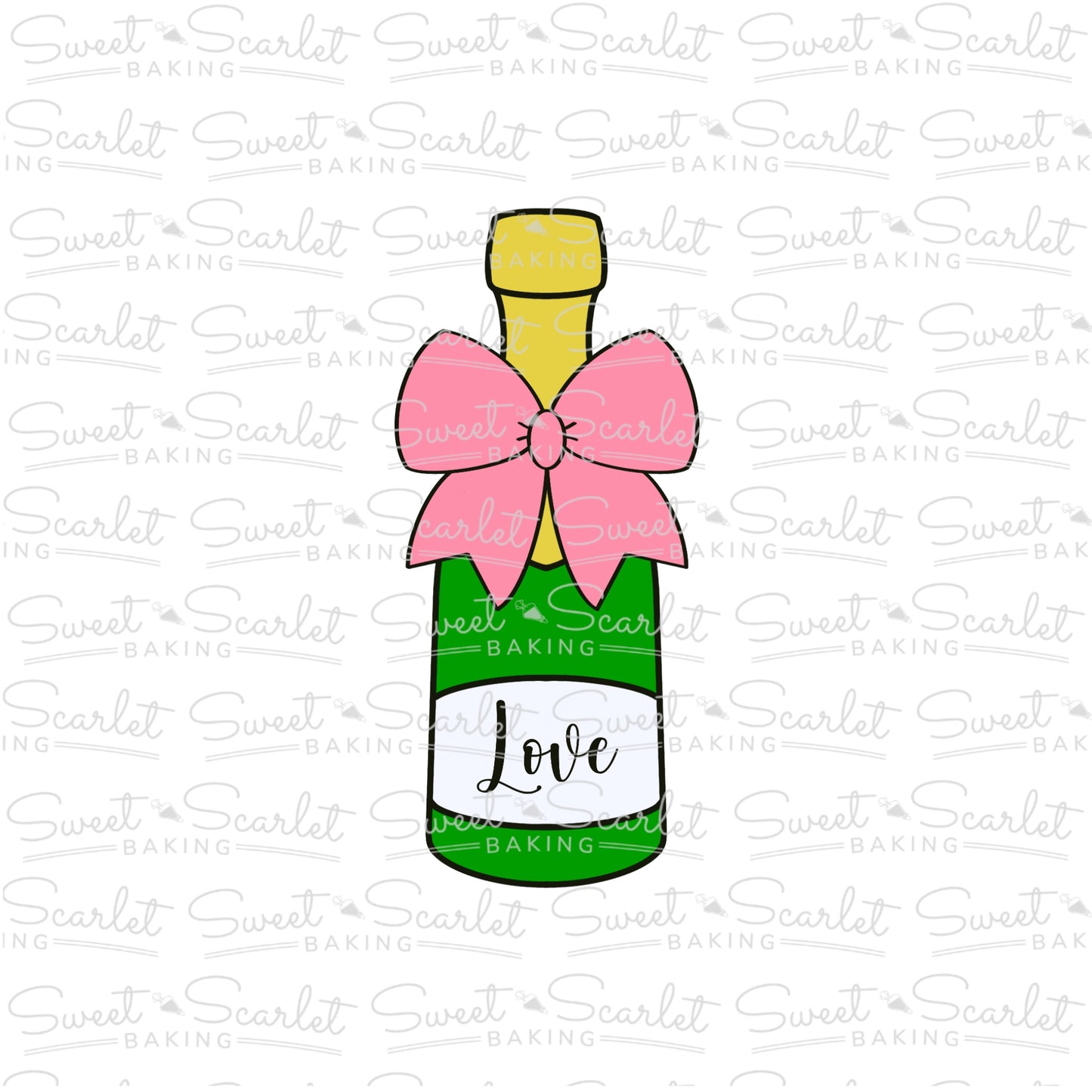 Champagne Bottle with Bow Cookie Cutter