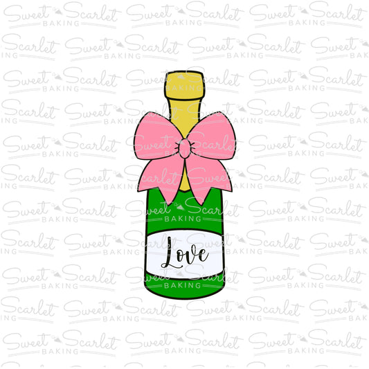 Champagne Bottle with Bow Cookie Cutter
