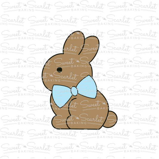 Chocolate Bunny with Bow Cookie Cutter
