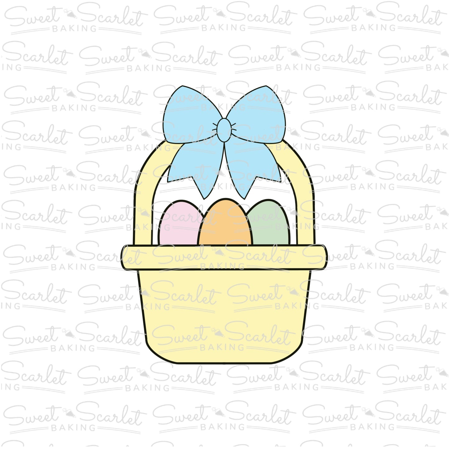 Easter Basket with Top Bow Cookie Cutter