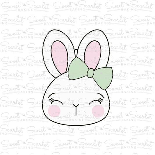 Easter Bunny Face with Bow Cookie Cutter