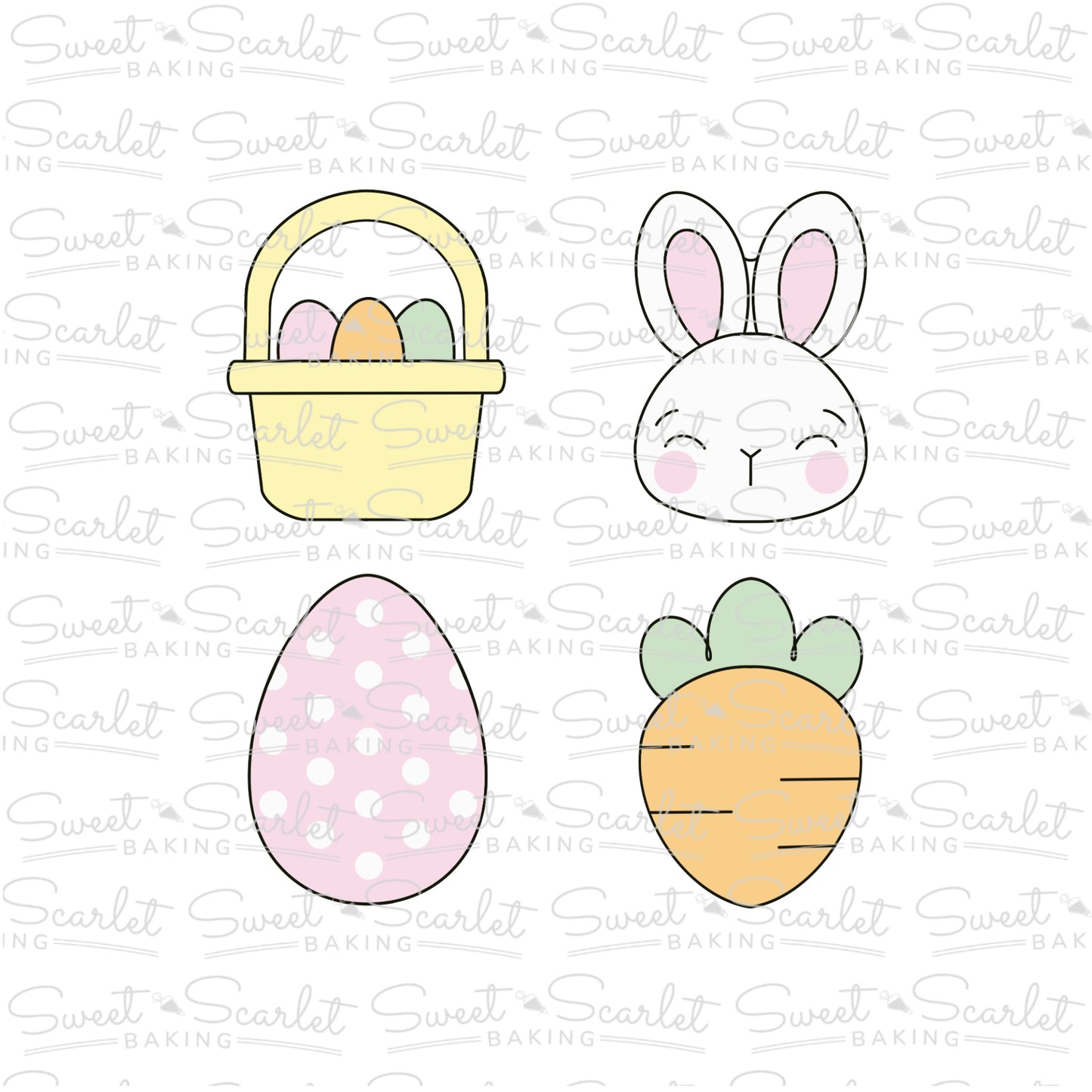 Easter Bunny Cookie Cutter Quad Set
