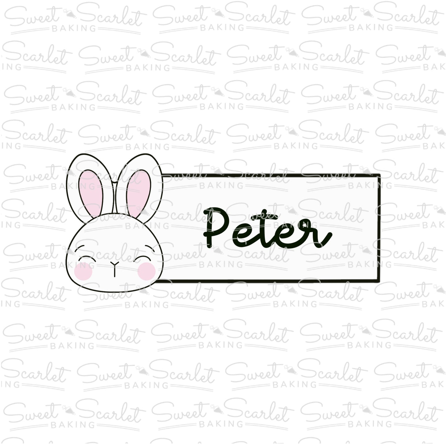 Easter Bunny Tag Cookie Cutter