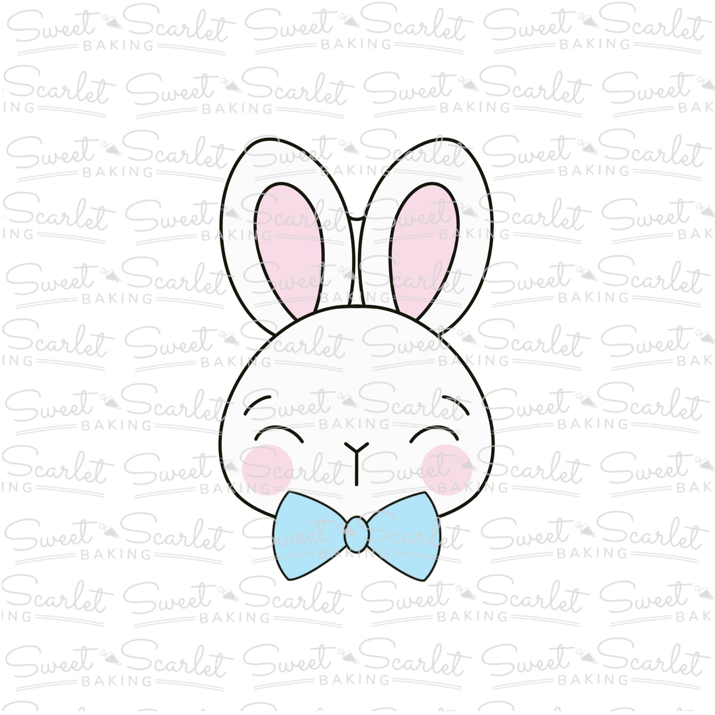 Easter Bunny Face with Bow Tie Cookie Cutter