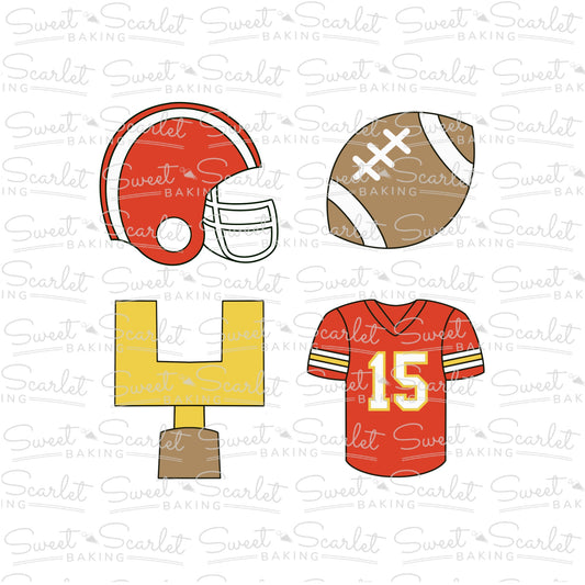 Football Player Cookie Cutter Quad Set