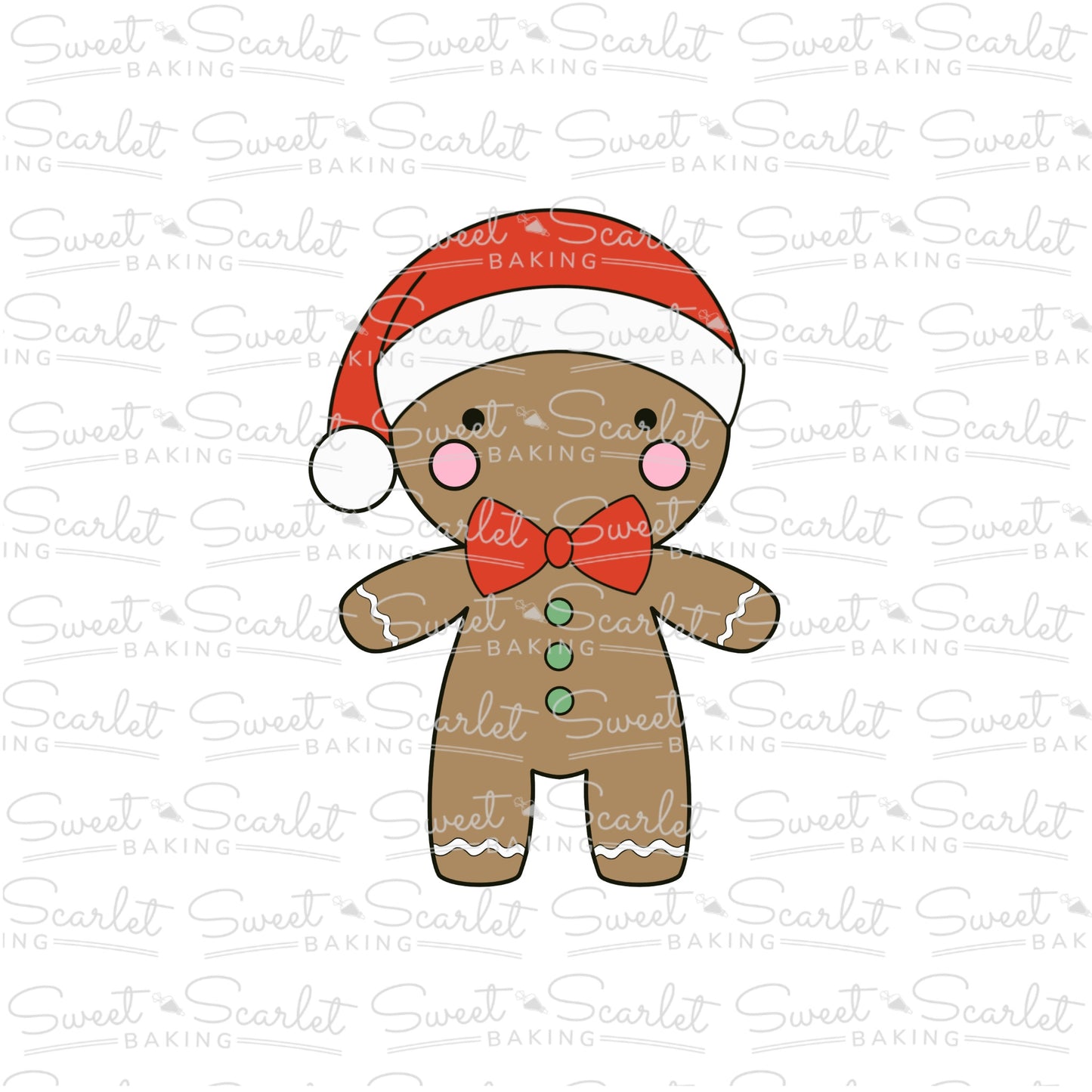 Gingerbread Man with Santa Hat Cookie Cutter