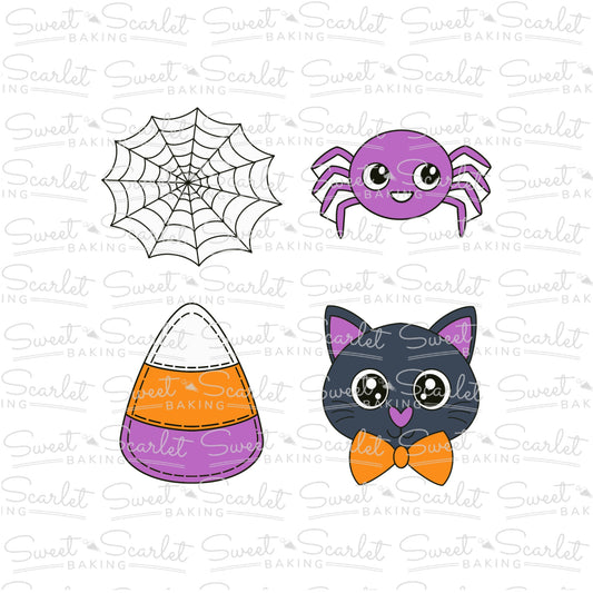 Halloween Spider Cookie Cutter Quad Set