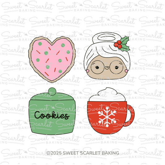 Mrs. Claus Baking Cookie Cutter Quad Set