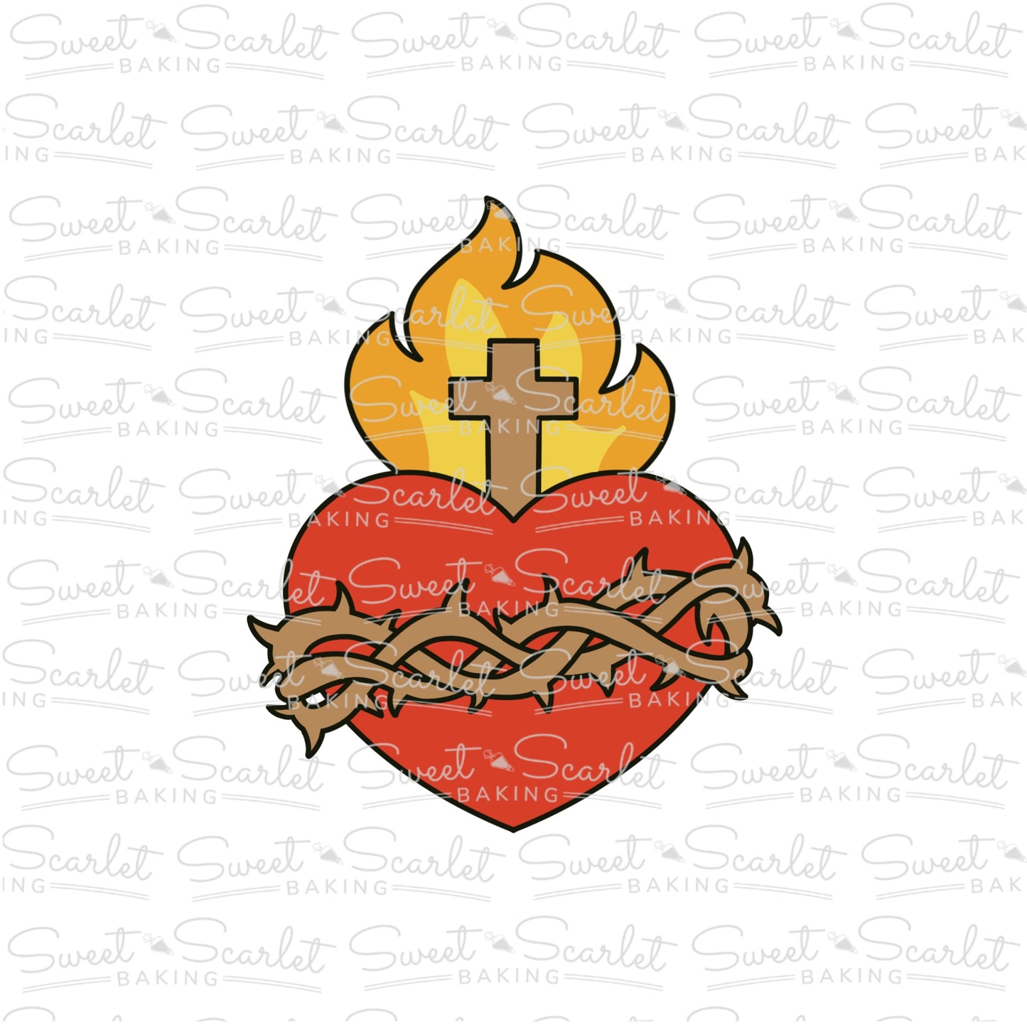 Sacred Heart w Thorns Cookie Cutter