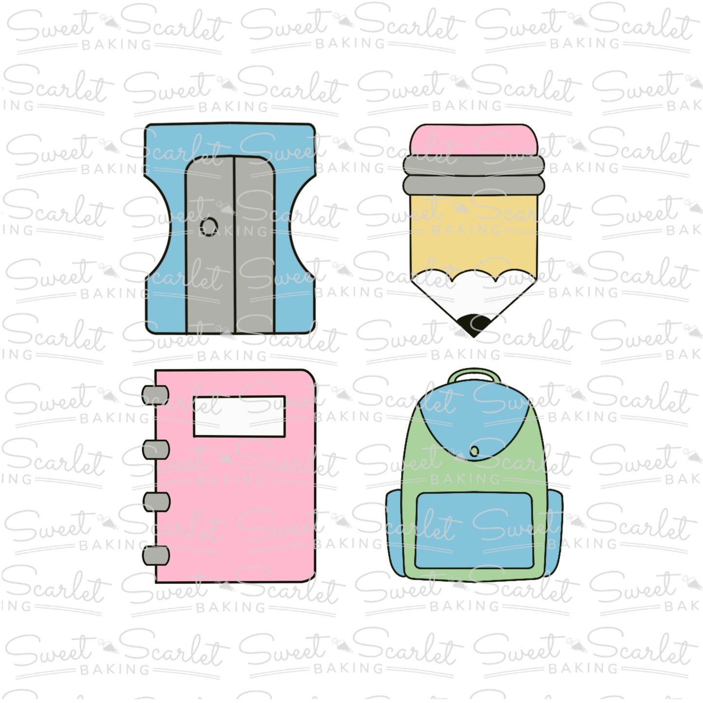 School Writer Cookie Cutter Quad Set