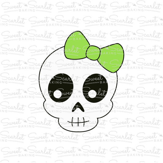 Skull with Bow Cookie Cutter