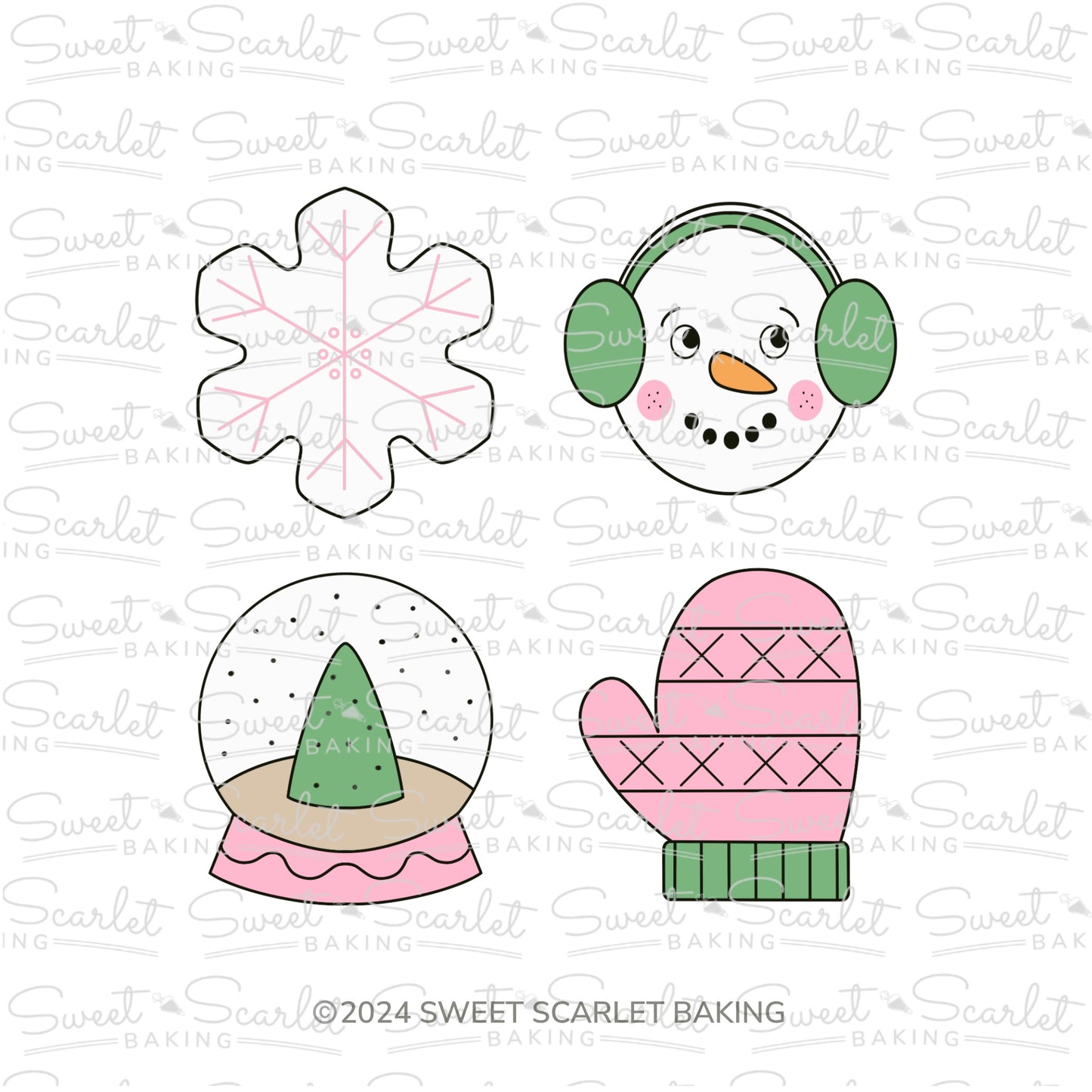 Snow Cookie Cutter Quad Set