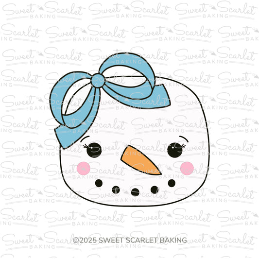 Square Girl Snowman Face Cookie Cutter