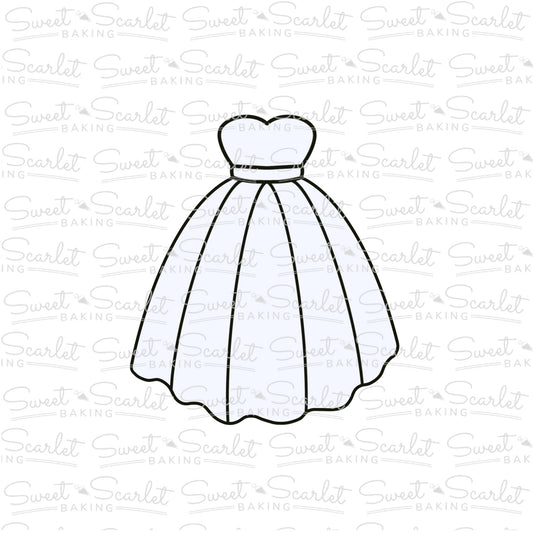 Strapless Wedding Dress Cookie Cutter