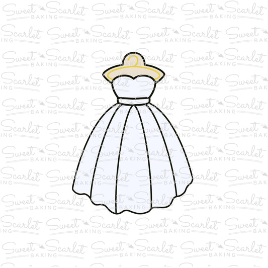 Strapless Wedding Dress on Hanger Cookie Cutter