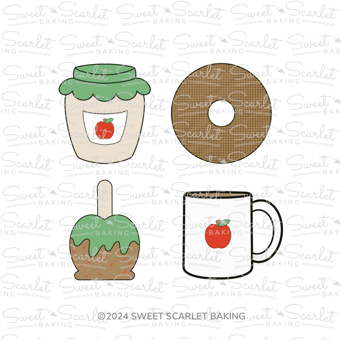 Sweet Apple Cookie Cutter Quad Set