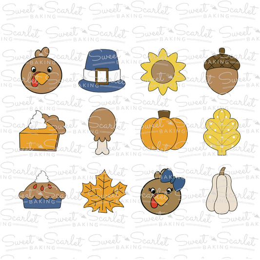 Thanksgiving Minis Cookie Cutter Set