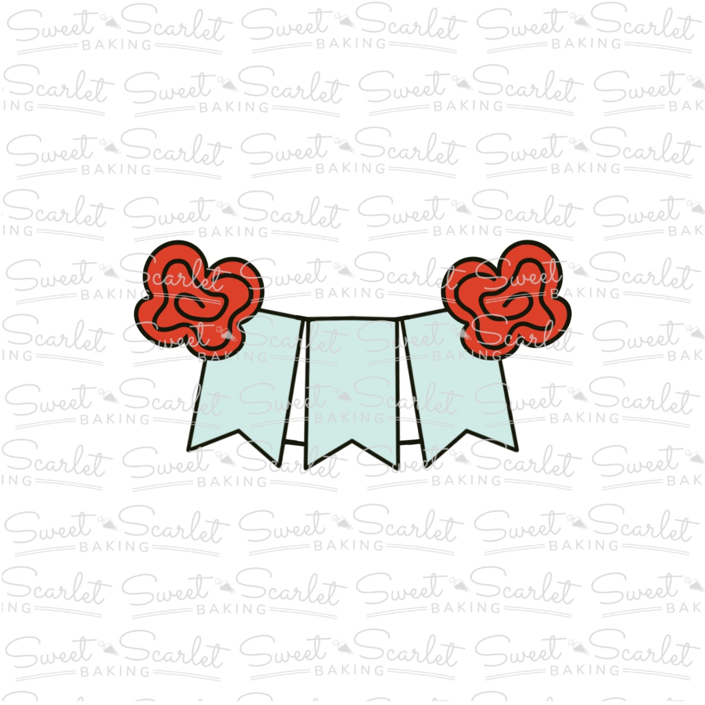 Three Flag Bunting Cookie Cutter
