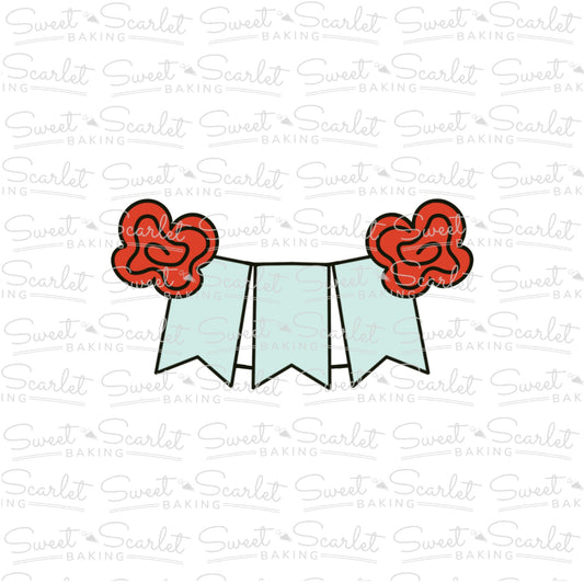 Three Flag Bunting Cookie Cutter