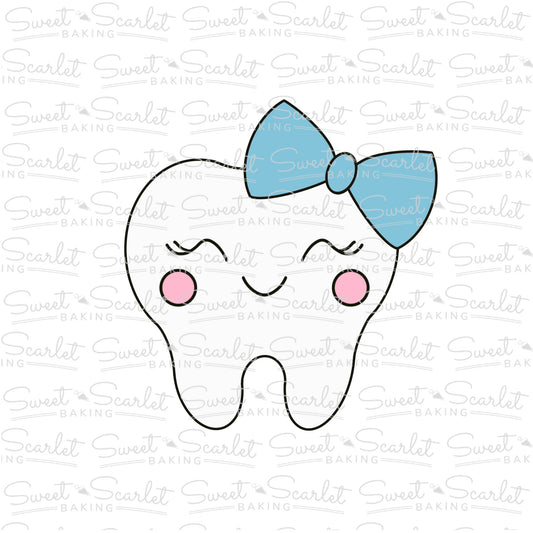 Tooth with Bow Cookie Cutter