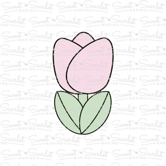 Tulip with Leaves Cookie Cutter