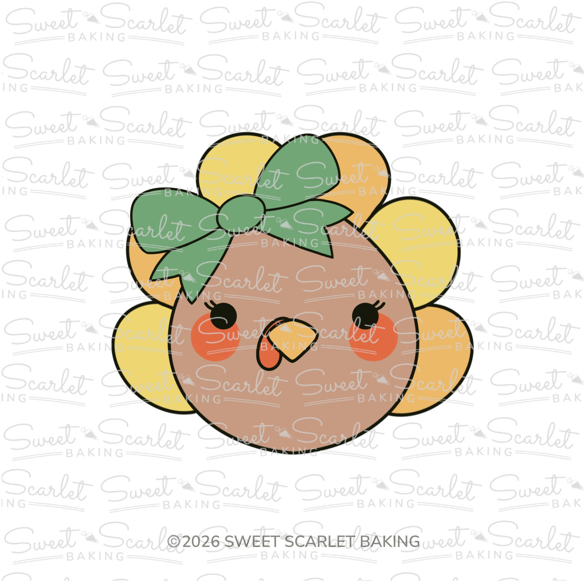 Turkey Face with Feathers Cookie Cutter Duo Set