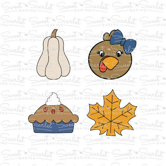 Turkey Girl Cookie Cutter Quad Set