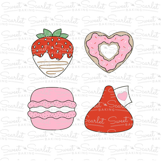 Valentine Sweets Cookie Cutter Quad Set