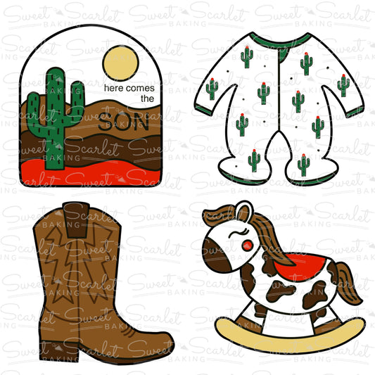 Western Baby Cookie Cutter Quad Set