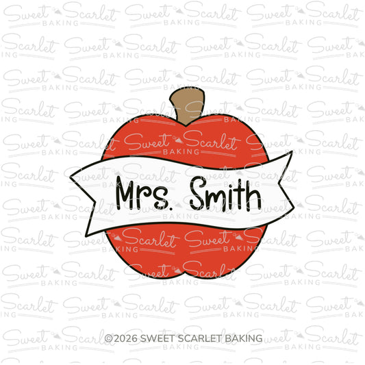 Apple with Banner Cookie Cutter