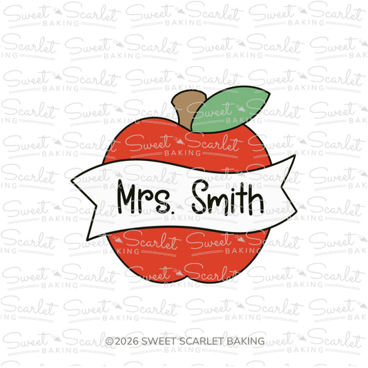 Apple with Leaf and Banner Cookie Cutter