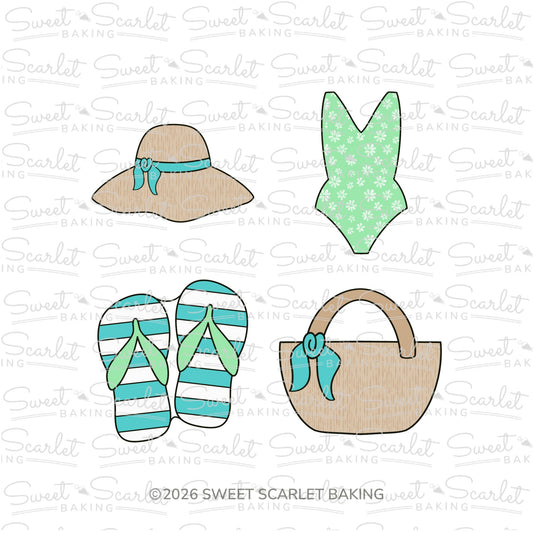 Beach Outfit Cookie Cutter Quad Set