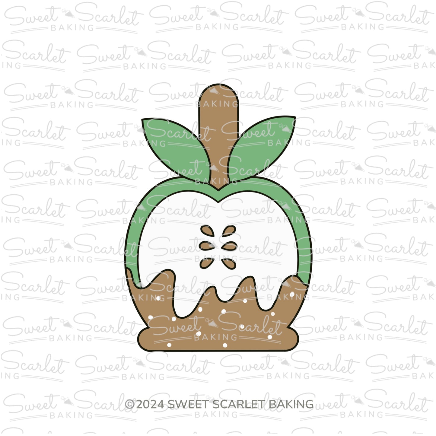 Caramel Apple with Leaves Cookie Cutter