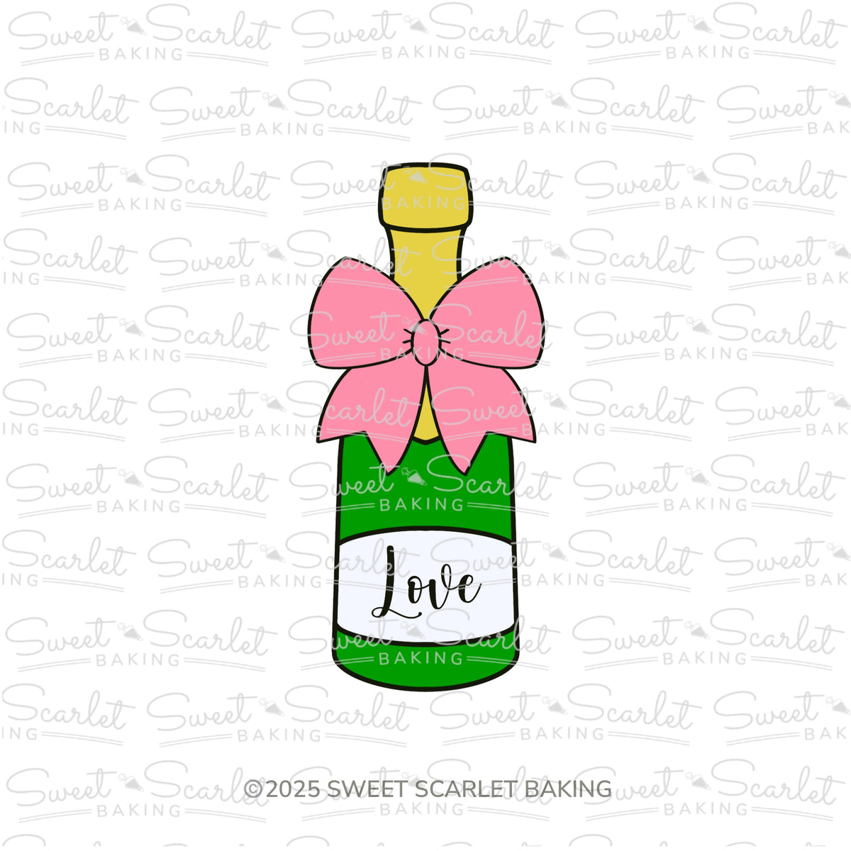 Champagne Bottle with Bow Cookie Cutter