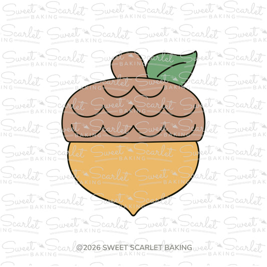 Chubby Acorn with Leaf Cookie Cutter