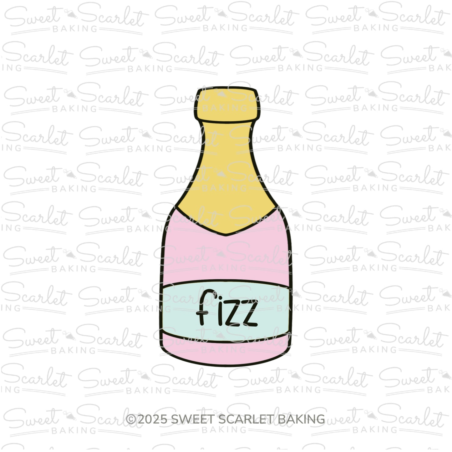 Chubby Champagne Bottle Cookie Cutter