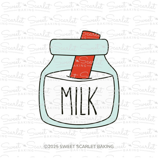 Chubby Milk Jar with Straw Cookie Cutter