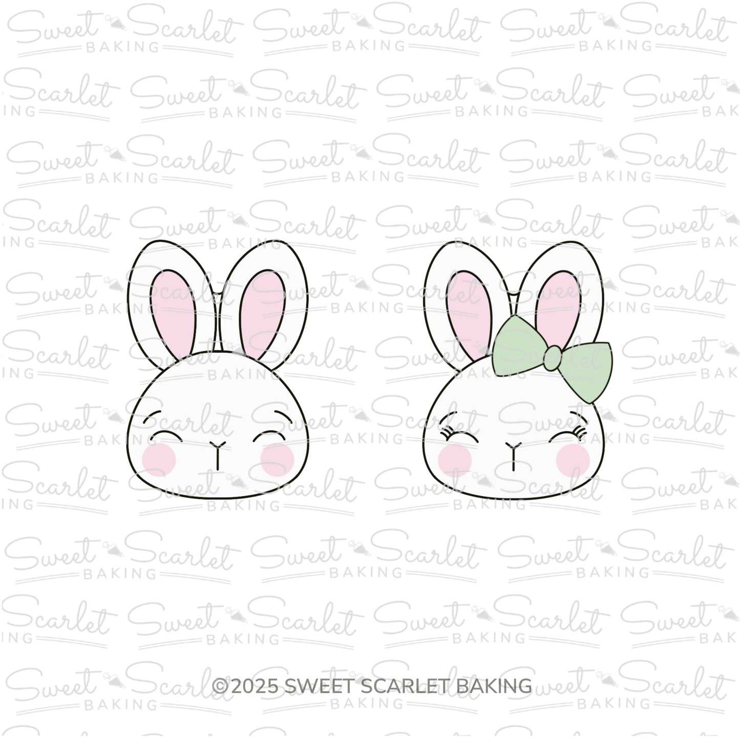 Easter Bunny Face Cookie Cutter Duo Set