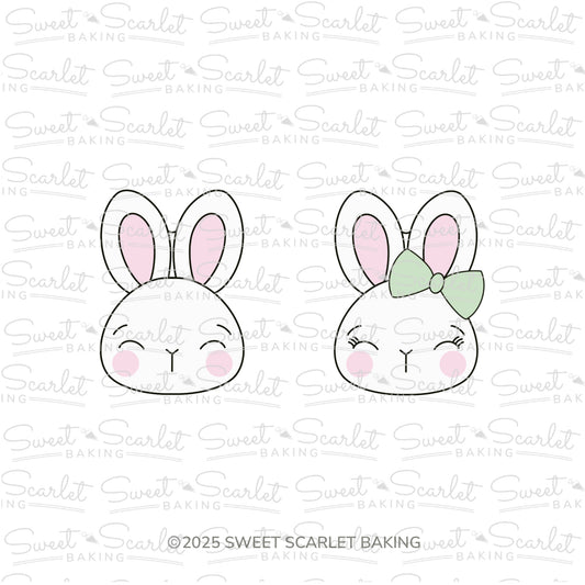 Easter Bunny Face Cookie Cutter Duo Set