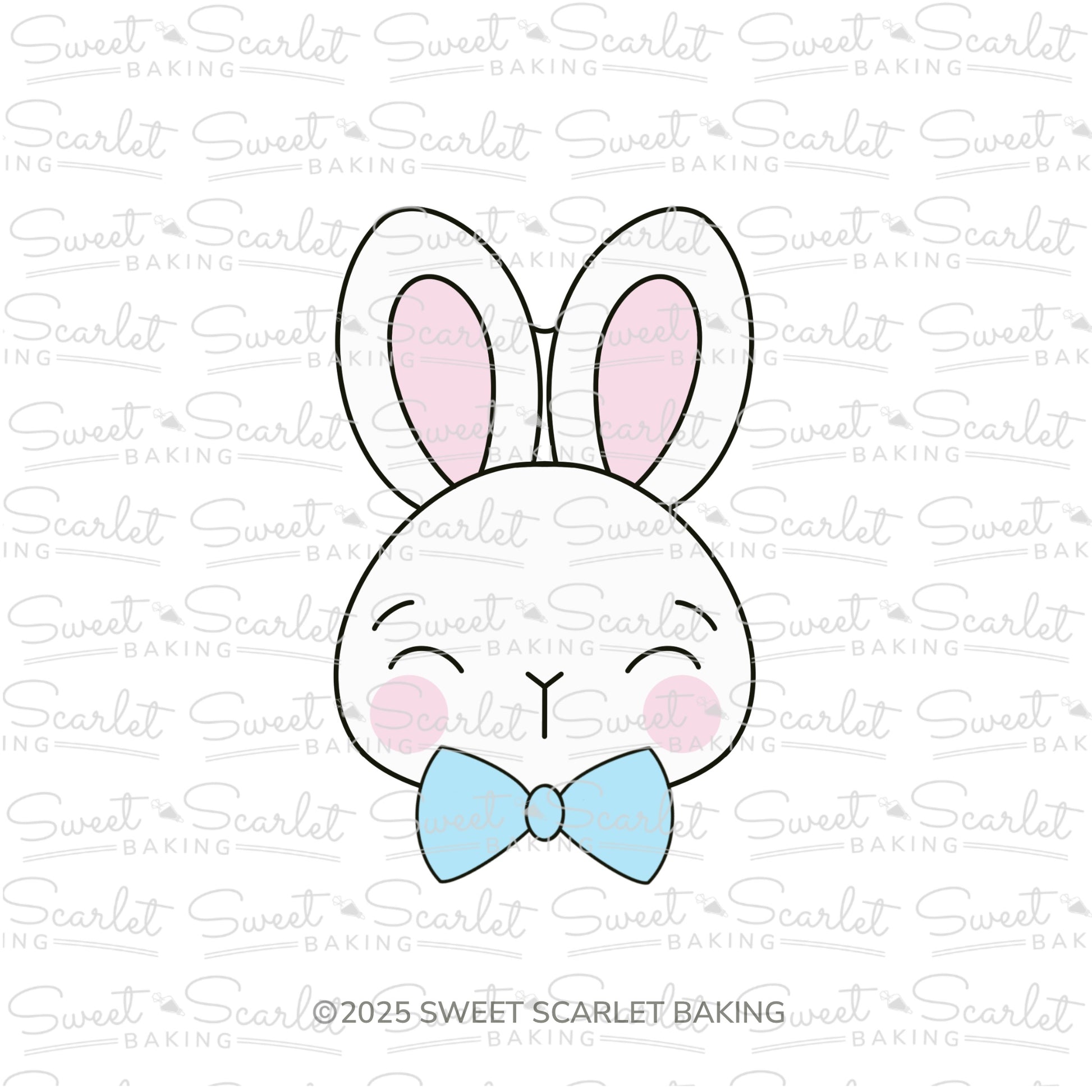 Easter Bunny Face with Bow Tie Cookie Cutter