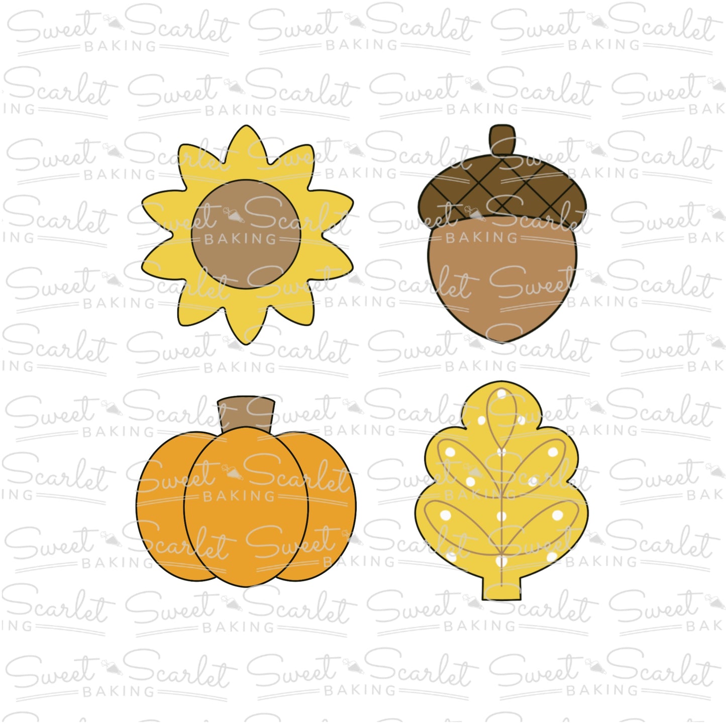 Fall Flora Cookie Cutter Quad Set