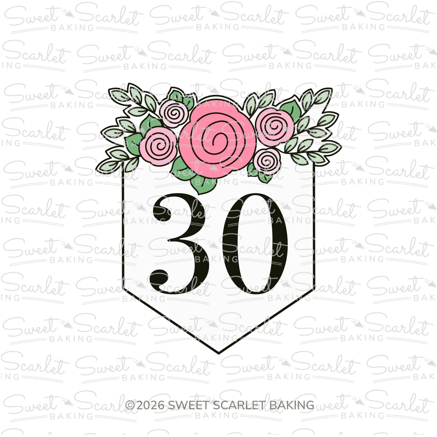 Floral Bunting Plaque Cookie Cutter
